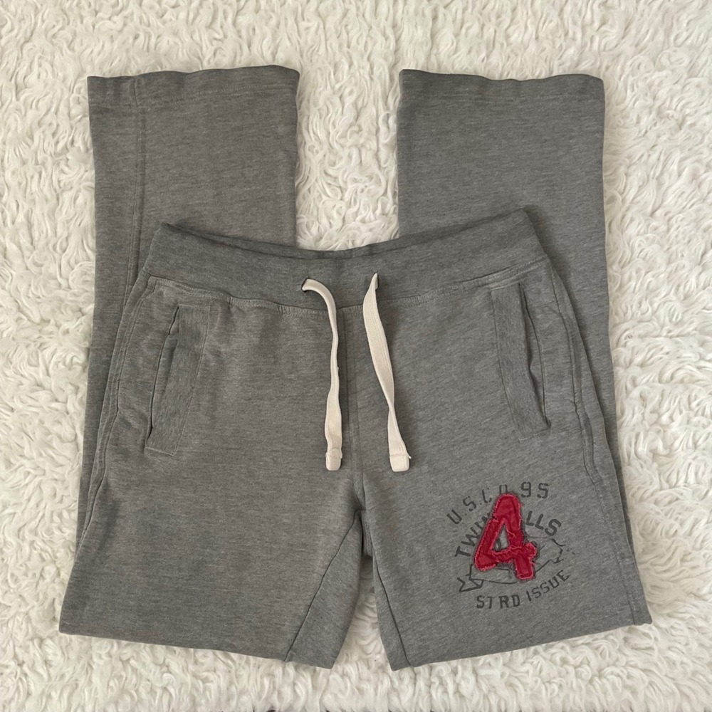 Urban Outfitters‎ Varsity Wide Leg Sweatpants Small Grey Excellent Joggers